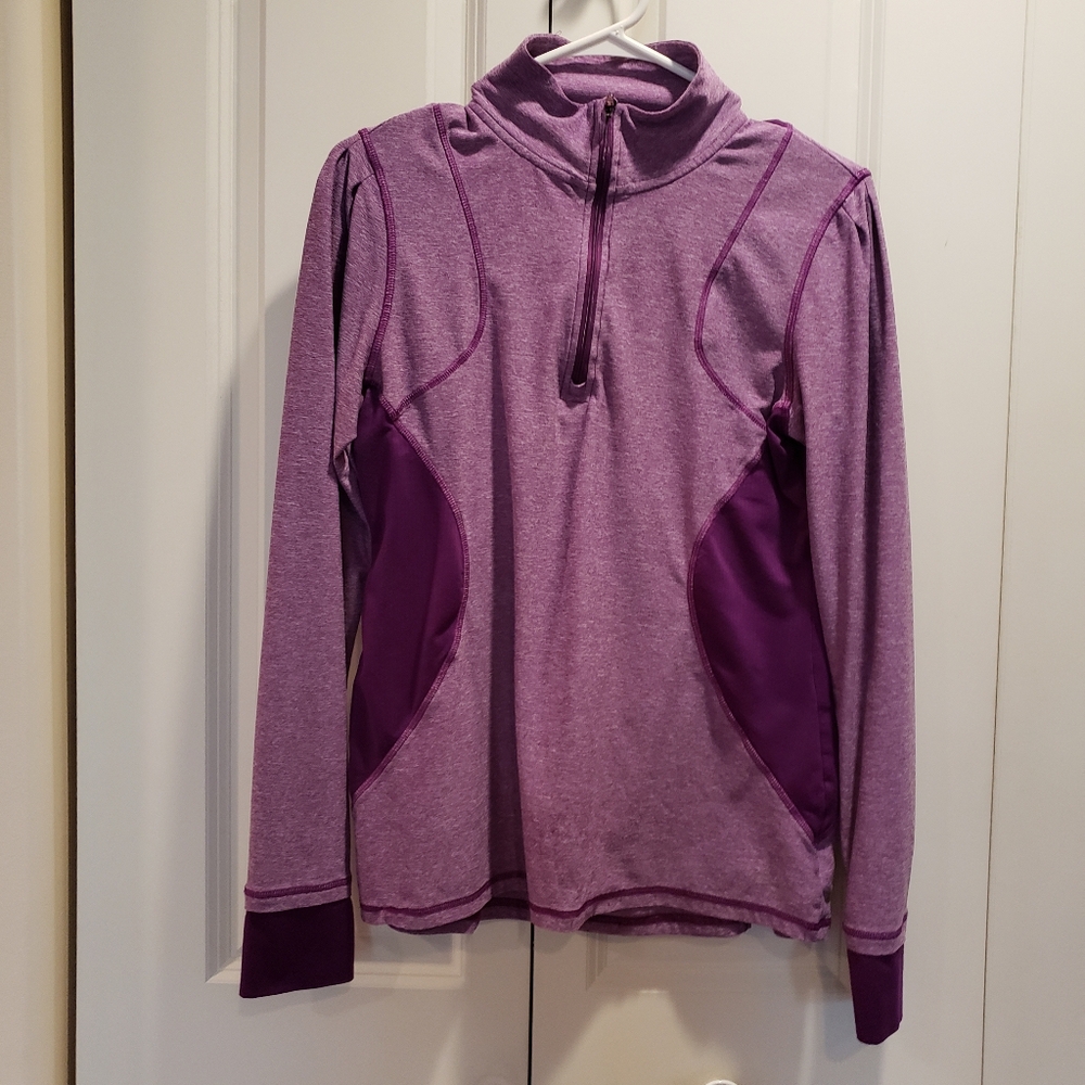 Champion 1/4 Zip Light Weight Running Thumbholes Zip Pocket Pullover Size M